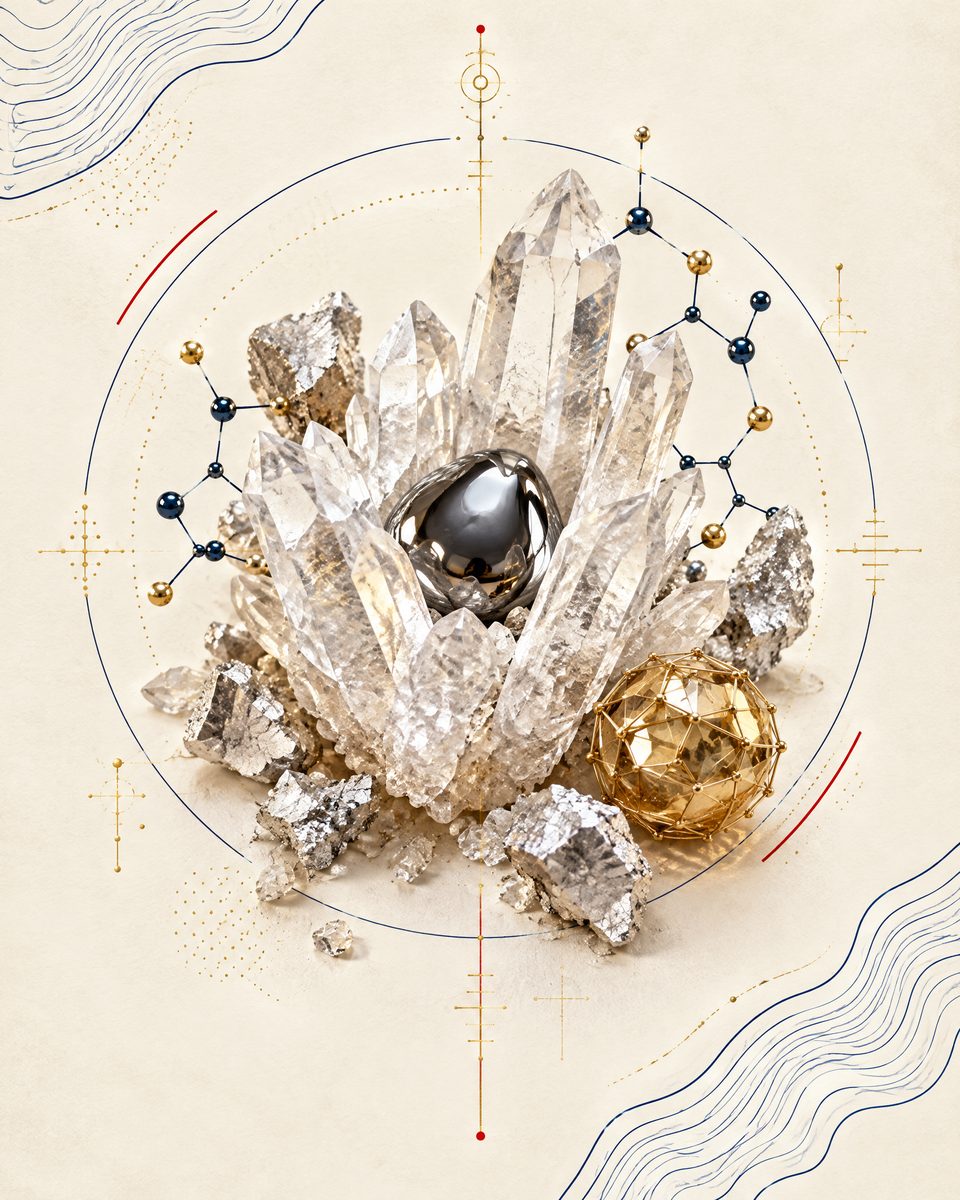 Mineral containment editorial artwork for the VIGEO Chelation Education Series