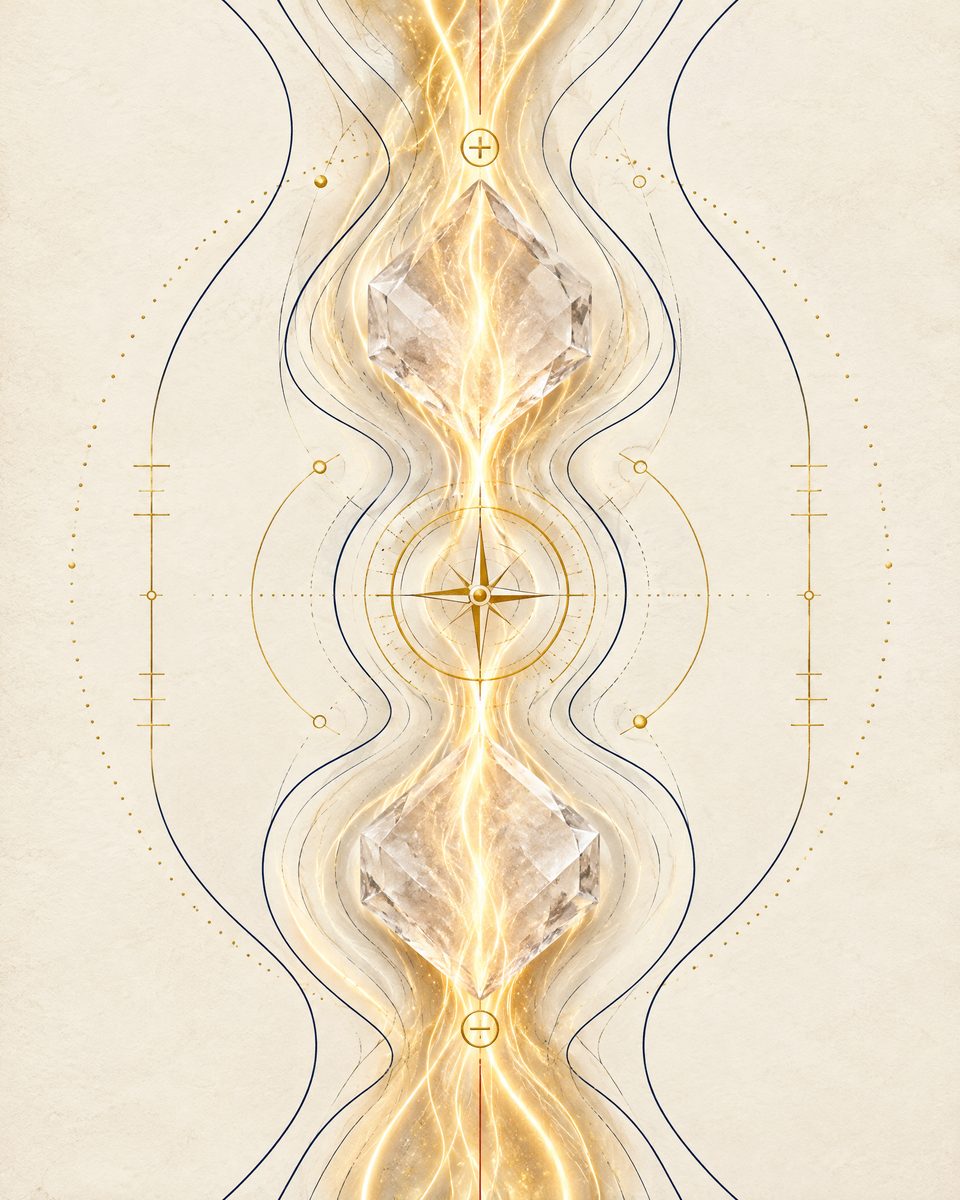 Voltage and meridian editorial artwork for the VIGEO Energy and Voltage Series