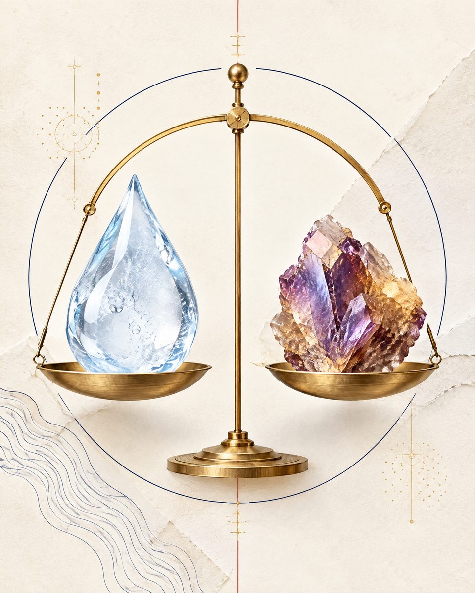 Fluoride and iodine mineral balance editorial artwork