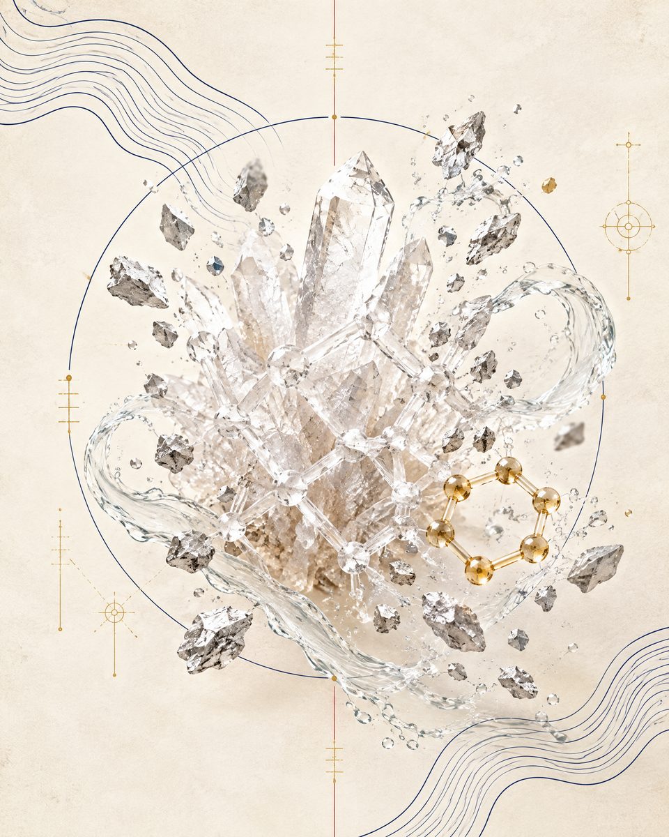 Silica lattice editorial artwork