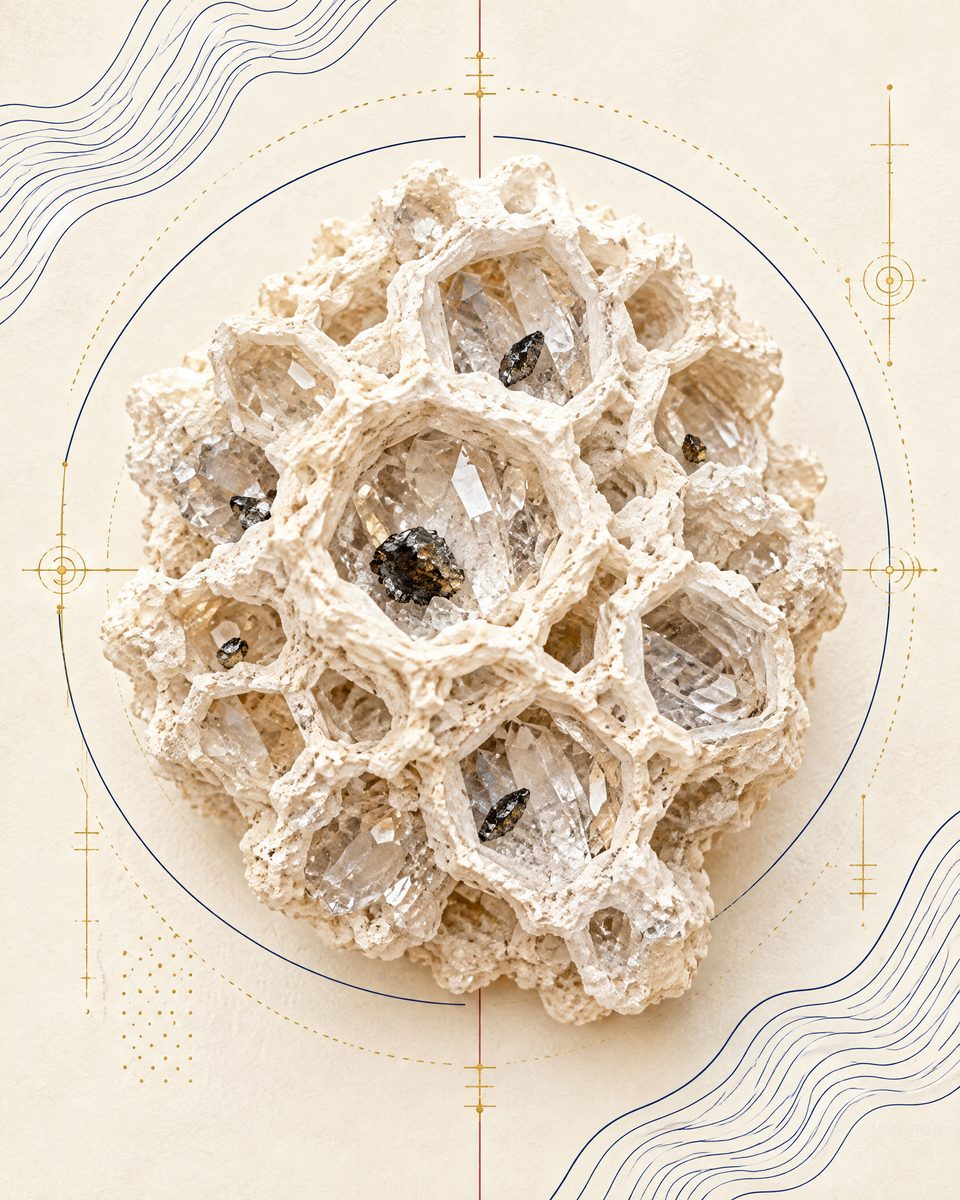 Zeolite lattice editorial artwork